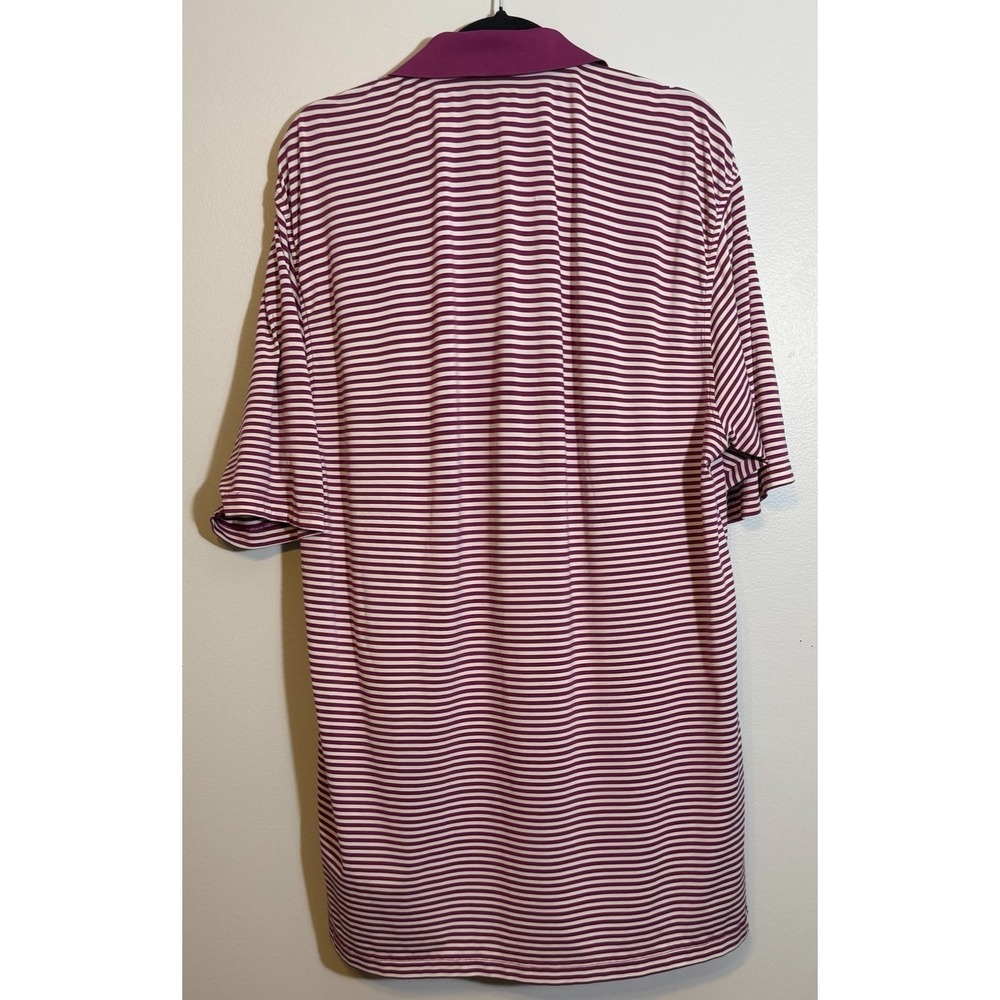 Peter Millar Summer Comfort Polo XL Purple Stripe Golf Performance Shirt Mens - Picture 9 of 9